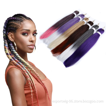 provide label prestretched braiding hair Jumbo yaki mix color crochet ez braid expression pre stretched braiding Synthetic hair